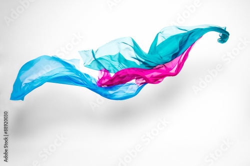 abstract multicolored fabric in motion