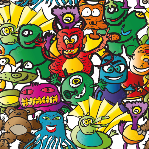 seamless pattern monsters