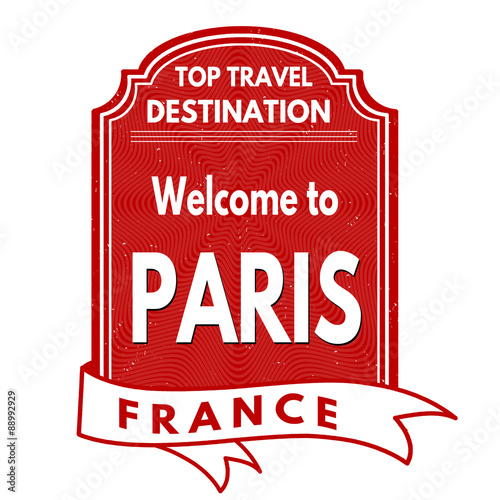Welcome to Paris stamp