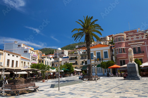 Pythagoras square in Samos Town. Greece