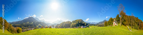 Alpenpanorama Berchtesgadener Land mit Blick Richtung Österreich Salzburger Land, Berchtesgaden