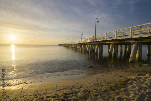 drewniane molo nad morzem bałtyckim,Gdynia Orłowo,Polska