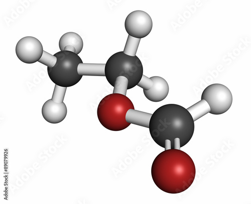 Ethyl formate (ethyl methanoate) molecule. 