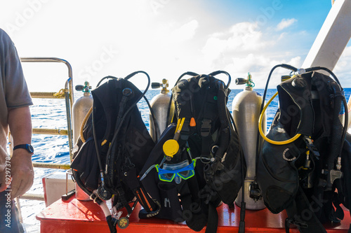 Scuba Diving kit set up ready for dive