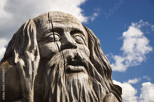 Wooden statue of the idol.