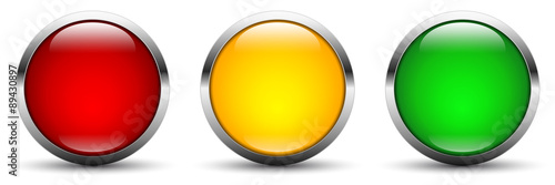 vector button set in traffic light colors - rating