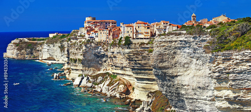 Bonifacio panorama - town on rocks, Corsica