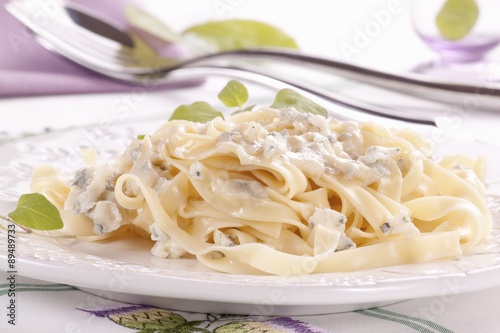 Tagliatelle with a blue cheese sauce