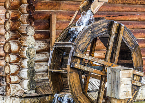 Rural wooden watermill