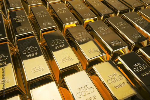 Gold bars and Financial concept, studio shots 