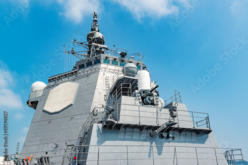 The Bridge of JDS Kirishima in JMSDF Yokosuka Naval Base, Japan. She is a Kongo-class guided missile destroyer in the Japan Maritime Self-Defense Force. 