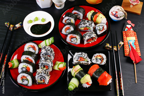 sushi party table