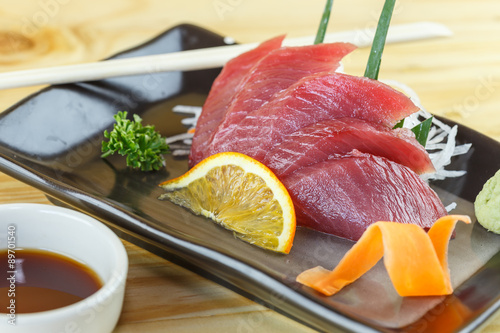 Traditional japanese food, Maguro (tuna) sashimi