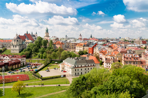 Panorama of old town in City of Lublin, Poland