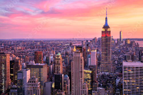 New York City Midtown with Empire State Building at Amazing Sunset