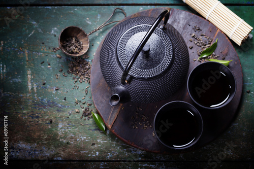 Black iron asian tea set