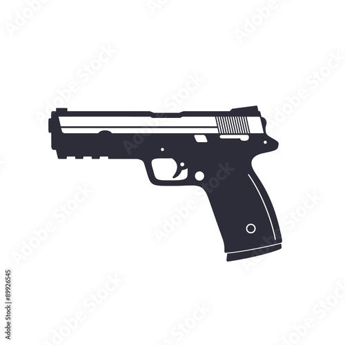 gun, pistol, handgun, vector illustration, eps10, easy to edit