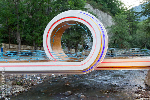 Bridge Möbius Loop. The town is famous for its mineral water industry
