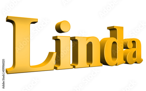 3D Linda text on white background