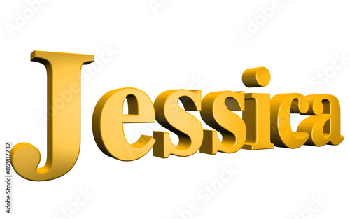 3D Jessica text on white background