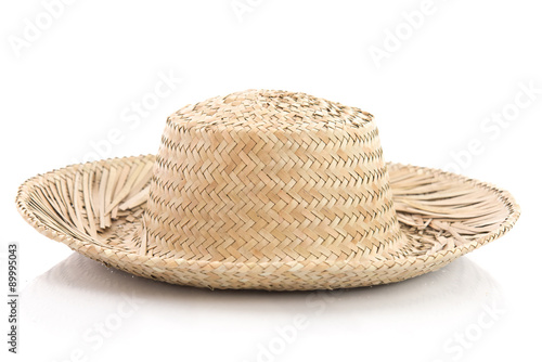 Close up of vintage summer straw hat