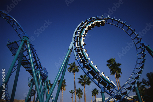 This is the roller coaster at Knott's Berry Farm in Buena Park. This ride is called Montezuma's Revenge.