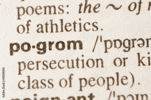 Dictionary definition of word pogrom