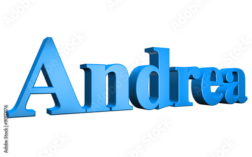 3D Andrea text on white background