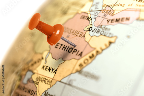 Location Ethiopia. Red pin on the map.