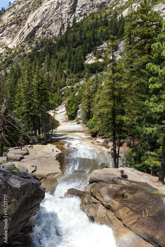 View of Yosemite National Park from Mist Trail and John Muir Trail, California, USA.