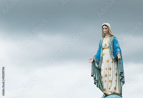 Chanthaburi, Thailand blessed virgin mary against stromy sky most beautiful in Thailand
