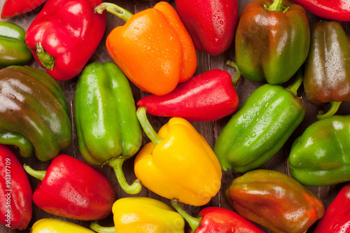 Fresh colorful bell peppers