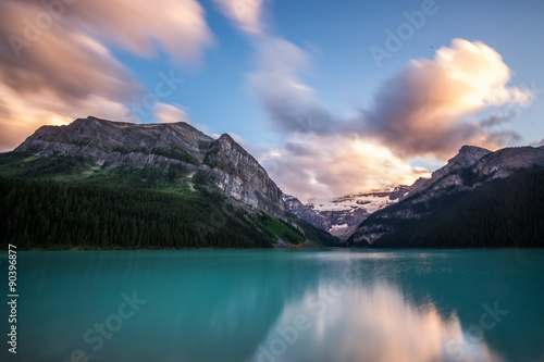 Lake Louise at sunset in Banff National Park, Canada
