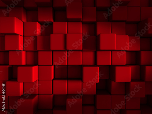 Red Cube Blocks Abstract Design Background