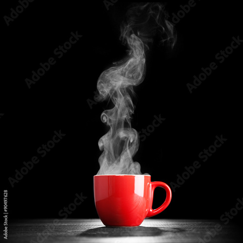 Steaming coffee cup