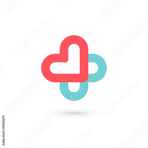 Cross plus medical logo icon design template elements