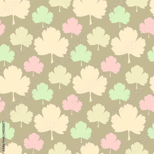 Seamless pattern with leaves
