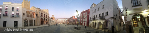 Dusk moon in High Square, Badajoz