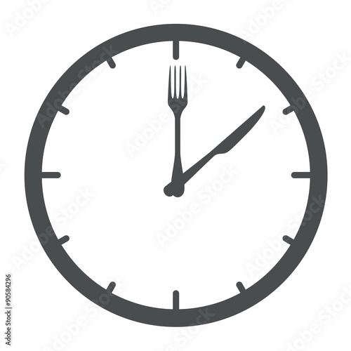 Icono aislado hora de comer gris