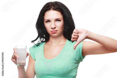 woman unhappy with water