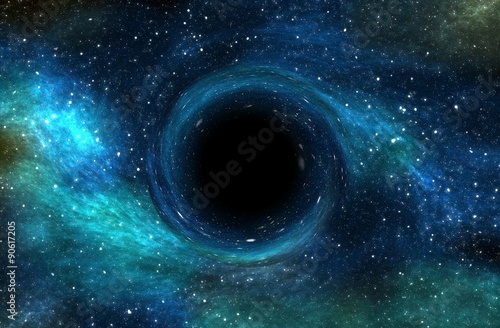 Black hole over star field in outer space