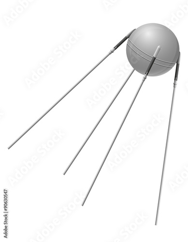 earth satellite sputnik vector illustration