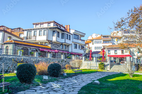 exterior of saint sofia church in macedonian city ohrid.