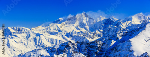 Panorama of Snow Mountain Range, Switzerland