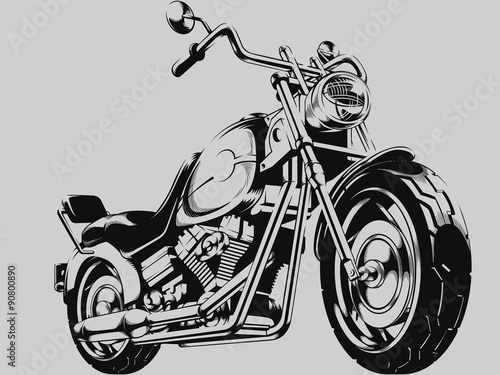Vintage Motorcycle Vector Silhouette
