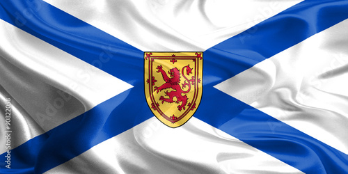 Waving Fabric Flag of Nova Scotia, Canada