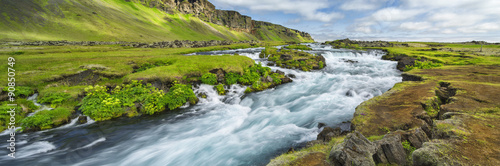 Power river with strong current in Iceland