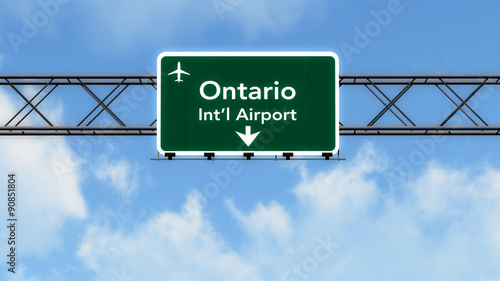 Ontario USA Airport Highway Sign