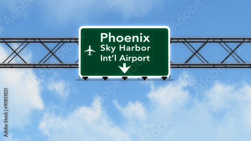 Phoenix USA Airport Highway Sign