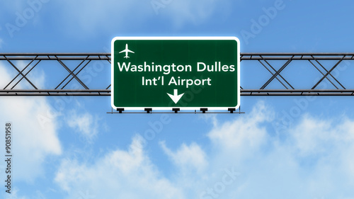 Washington DC Dulles USA Airport Highway Sign